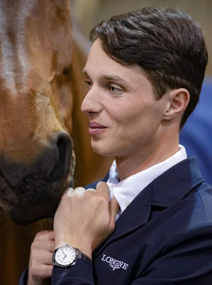 Edouard Schmitz mit Longines Uhr am Weltcupfinale in Omaha